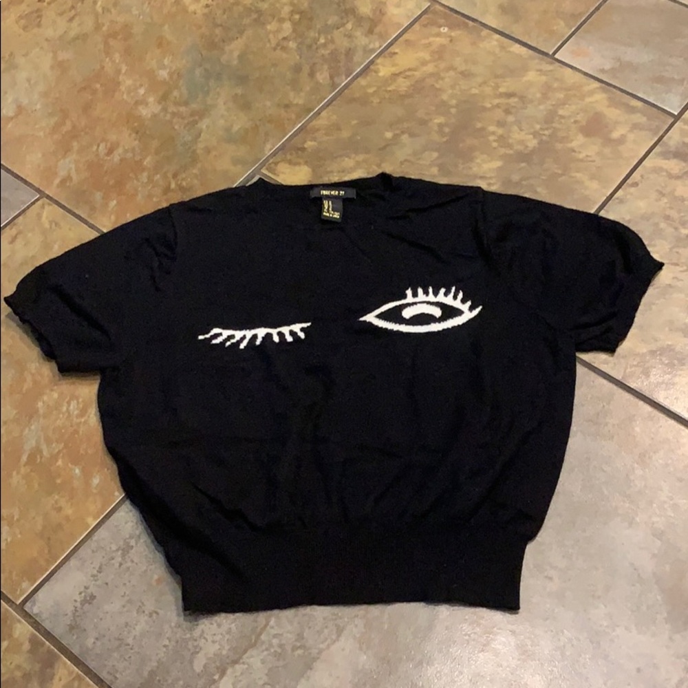Forever 21 Womens M Sweater Cropped Short Sleeve - Picture 1 of 3